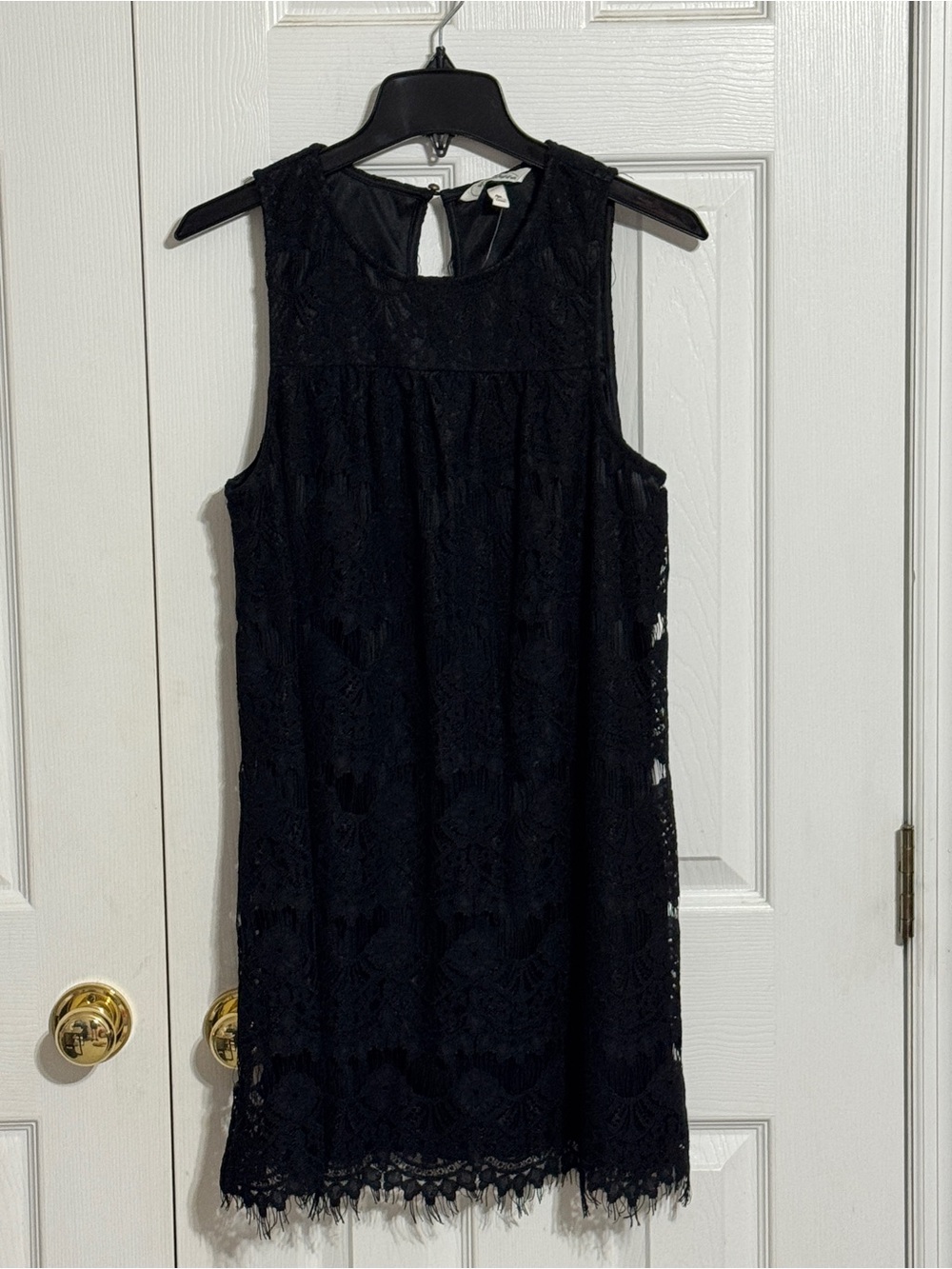 Speechless Black Lace Keyhole Mini Dress